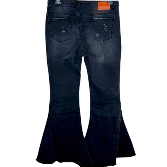 Black High Rise Bell Bottom Flare Jeans | Stretch Boutique Fit | Plus 18 | NEW - Picture 11 of 16